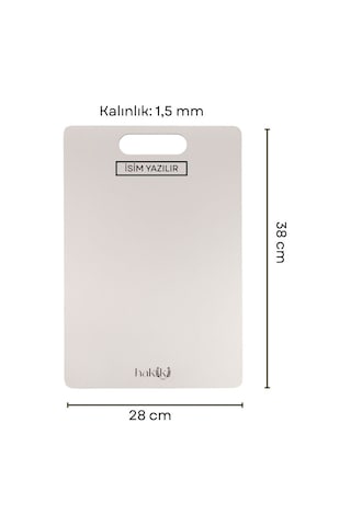 304 Antibakteriyel 1,5 Mm Kalınlığında Çelik Kesme Tahtası 28x38 Cm Metalik Gri