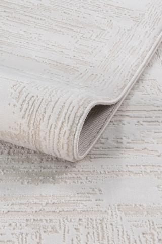 Distressed Pattern Eskitme Pamuk Tabanlı Salon - Oturma Odası Krem Renk Halı Krem