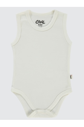 Civil Baby Bebek 3'lü Çıtçıtlı Badi 0-1 Ay Beyaz