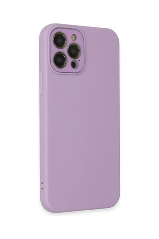 Mey İthalat iPhone Uyumlu 12 Pro Max Kılıf Lansman Glass Kapak - Lila