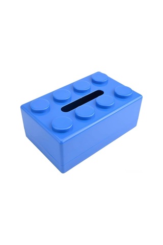 Youmex Abs Malzeme Blok Tasarım Dekoratif Masaüstü/duvarlı Mendil Kutusu - Çok Amaçlı Saklama Kutusu Mavi