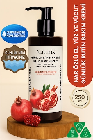 Naturix Nar Özlü El Yüz Vücut Nemlendirici 250 ML