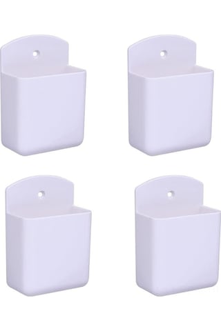 Maiyame 4 Adet Beyaz Duvarlı Kumanda Tutucu, Ev Ofis Yatak Odası İçin Otomatik Yapışkan Organizer Kutusu, Anahtar Kalem Depolama Kutusu Diğer