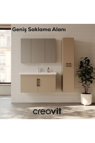 Creavit D20 100 Cm Kapaklı Lavabo Dolabı Dafne Melamin Kapak Dafne