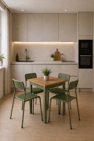 4'lü Mutfak Seti Mutfak Masa Ve Sandalye Seti Balkon Masası Cafe Seti, 5'li Bistro Masa & Sandalye Takımı Çam/yeşil-yy