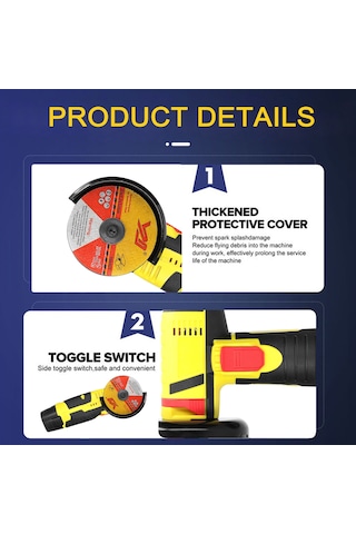 Symbee 12v Şarjlı Taşınabilir Avuç Taşlama - Ahşap, Metal, Taş Kesme Ve Parlatma İçin 2 Disk Hediyeli
