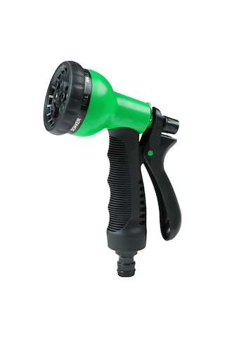 Springsun Ev Bahçe Sulama Ve Araç Yıkama İçin Yüksek Basınçlı 8 Fonksiyonlu Su Tabancası, Ayarlanabilir Akış, Dayanıklı Malzeme Yeşil