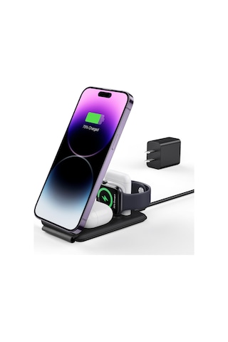3'ü 1 Arada Şarj İstasyonu Apple Uyumlu iPhone + Watch Airpods