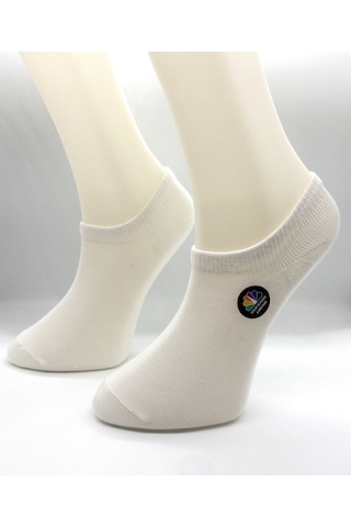Socks Daily Kadın 6 Çift Penye Pamuk Pürüzsüz Siyah-beyaz Soft Touch Görünmez Sneaker Patik Çorap Siyah - Beyaz