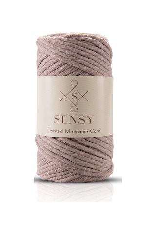 Sensy Premium Taranan Makrome Makrame Hobi İpi 3'lü Set 2 Ekru - Sütlü Kahve