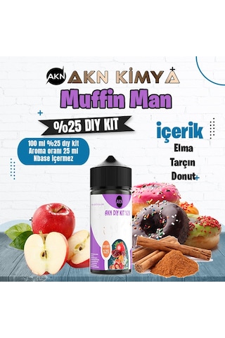 One Hit Wonder Muffin Man Yoğun Dıy Kit Elma Tarçın Donut Gıda Aroması %25 Oranda Aroma İçerir Hazır Değildir 100 Ml