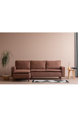 Lungo Modüler Köşe Koltuk Takımı L Koltuk - Açık Kahve Kahverengi