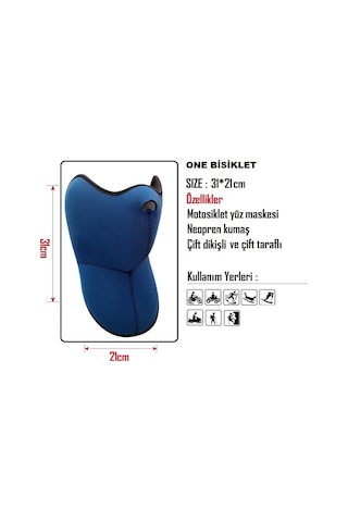 Motosiklet Neopren Termal Maske Ergonomik ve Rahat Tasarım N11.122