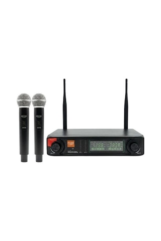 Rose R-702-ee Uhf Kablosuz Telsiz Çift El Mikrofon 2x48 Kanal