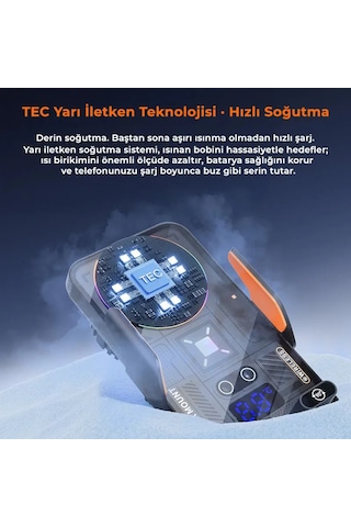 Sd39 Fanlı Soğutuculu Otomatik Kablosuz Şarj Cihazı Ve Araç İçi Telefon Tutucu Dijital Sıcaklık Göstergeli