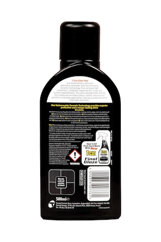 T-cut Siyah Çizik Giderici Renk Hızlı Boya Onarıcı Araba Cilası - 17 Fl Oz 500 Ml - Araçlarınızın Kaportasını Yenilemek İçin 3'ü 1 Arada Tek Adımlı Çözüm / Çizik Sökücü, Seramik Araba Balmumu Ve Renk Arttırıcı, Swirls Ve Oksidasyonu Kaldırır
