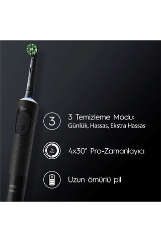 Oral-B D103 Vitality Pro Cross Action Siyah Şarjlı Diş Fırçası