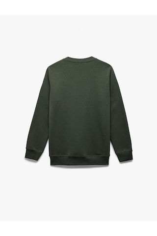 Koton Uzun Kollu Şardonlu Bisiklet Yaka Baskılı Sweatshirt Haki 6wam70161mk Haki