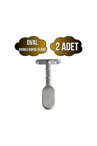 Oval Ayaklı Kapalı Askı Borusu Flanşı Mobilya Oval Boru Flanşı İç Ölçüleri En:15mm Boy:25mm 2 Adet Krom