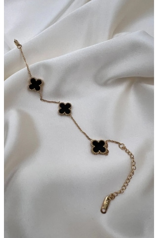 Bb Çelik Üçlü Yonca Modelli Bileklik