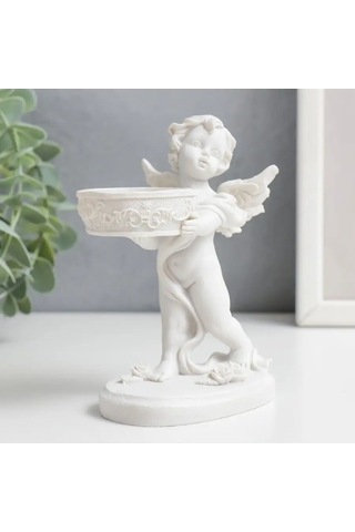 Simalend Şamdan "beyaz Tüylü Melek" 12,5x10x5,8 Cm 144771832 Beyaz