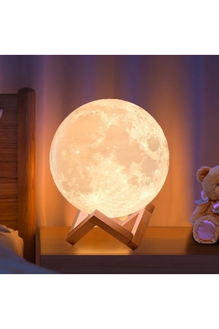 Willowhaven 1pc Aced Akıllı Ay Lambası 7.11inch/18cm Led Usb Şarj 128 Renk Uzaktan Kumanda