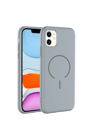 Apple Uyumlu iPhone 11 Kılıf Magsafe Destekli Kamera Korumalı Yumuşak Silikon Heptek İletişim Lacivert