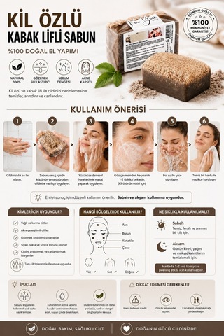 Kil Özlü Kabak Lifli Sabun Kabak Lifi - Lavanta