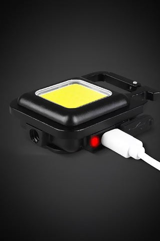 Mobee Mini Led El Feneri Su Geçirmez Şarjlı El Feneri Taşınabilir Kamp Feneri Cep Anahtarlık Siyah