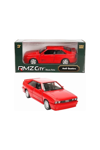 1:32 Rmz City Alman Klasikleri Serisi Die Cast Çek Bırak Model Araba - Kırmızı Audi Quattro