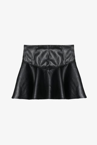 Quzu Volanlı Siyah Kadın Etek Etk01257 Siyah