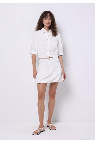 Colins Balloon Skirt Düz Fermuarlı Kadın Beyaz Etek Cl1074980 Q1.v1 Dn44345 Denim