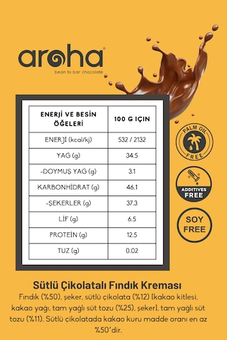 Sütlü Çikolatalı Fındık Kreması %50 Fındık- 180 G X 3 Adet