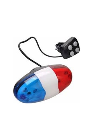 Jing Yi Bisiklet Polis Sirenli Elektronik Korna 6 Işık 4 Farklı Melodi Mavi - Kırmızı