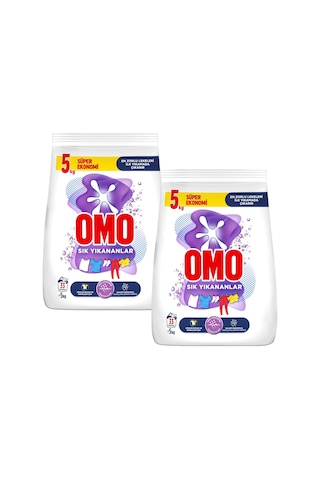 Omo Sık Yıkanlar 5 Kg Çamaşır Deterjanı 2 Li 2'li Set