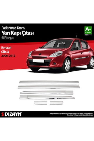 S-Dizayn Renault Clio 3 Hb Krom Yan Kapı Çıtası 6 Prç 2006-2012