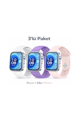 Huawei Watch Fit 3 / Fit 4 / Fit 4 Pro Uyumlu 3'lü Yumuşak Soft Yüksek Kalite Spor Kordon