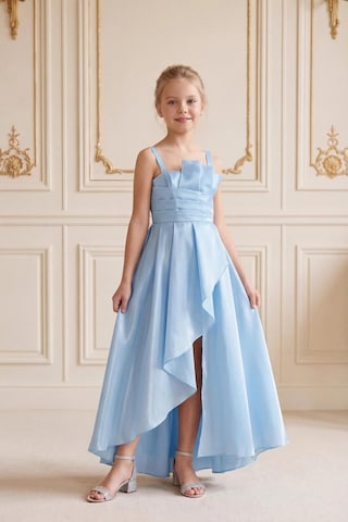 Kent Of Kids Kız Çocuk Abiye Bebemavi Uçuş Uçuş Monaray Kumaş Asimetrik Kesim Prenses Model Yırtmaçlı Abiye Elbise 10-15 Yaş Bebe Mavi