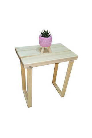 Basictable40 Doğal Ahşap Tekli Sehpa Çay Sehpası 40x26cm