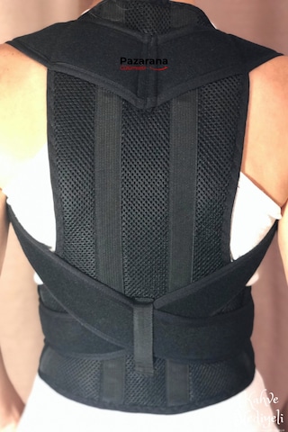 Overpazar Unisex Siyah Dik Duruş Durma Ortopedik Bel Ve Sırt Destek Korsesi Siyah