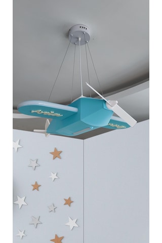 Uçak Temalı Entegre Led Çocuk Odası Sarkıt Avize 70x80 Cm Kişiye Özel Tasarım, El Yapımı Görünüm Diğer