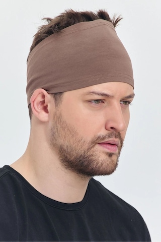 Erkek Pamuklu Penye Kaymaz Esnek Extra İnce Tarzını Yansıt Spor Ter Saç Bandı - Tek Ebat / Kahverengi Kahverengi