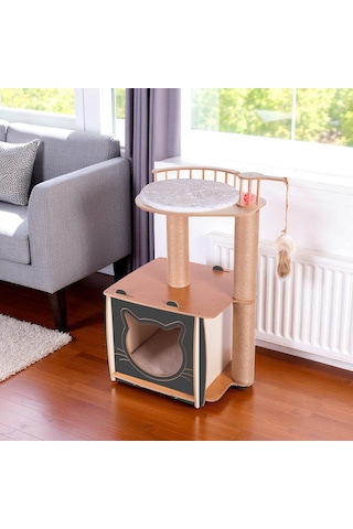 Pati Homes Katlı Kedi Tırmalama Oyun Evi Tırmalama Tahtası