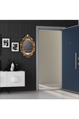 50X70 Oymalı Işlemeli Rustik Altın Yaldız Antik Duvar Boy Aynası Altın