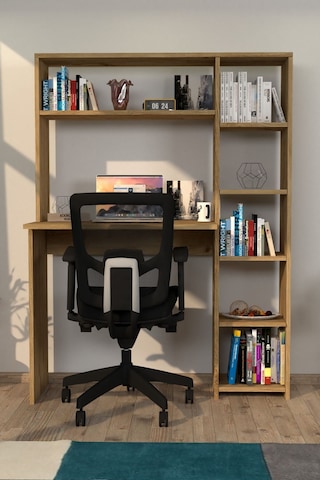 Duru Kitaplıklı Çalışma Masası Çam Çam