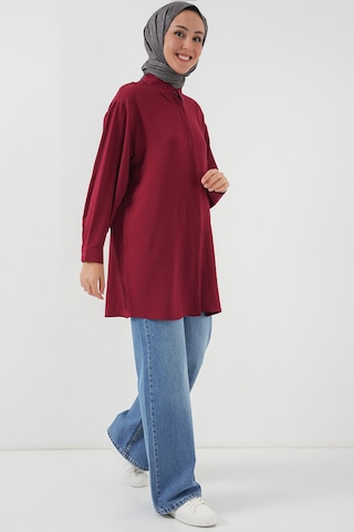 Bigdart Kadın Uzun Gömlek Tunik 5945 - Bordo