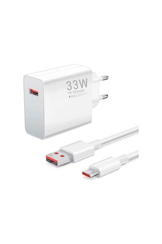 Durukar 33w Hızlı Şarj Adaptörü Type-c Kablolu, Usb Çıkışlı, Akıllı Şarj Destekli Duvar Tipi Şarj