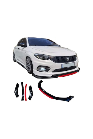 Fiat Egea Uyumlu Ön Lip Kırmızı Renkli 4 Parça - A+ Ürün - Dayan