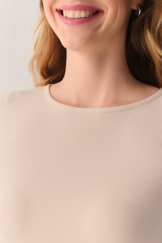 Suwen Fine Rib Modal Ribanalı Body St6004612036 Ekru