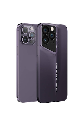 Apple Uyumlu iPhone 14 Pro Max Uyumlu Kılıf Ultra İnce Kamera Korumalı Sert Rubber Zore Procase Kapak-derin Mor Derin Mor -